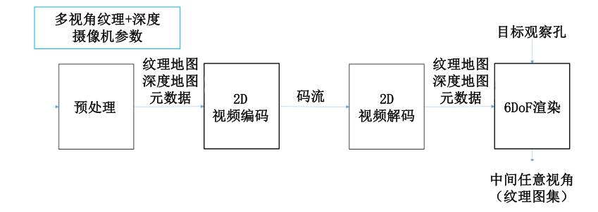 6DoF 编解码器的系统框图